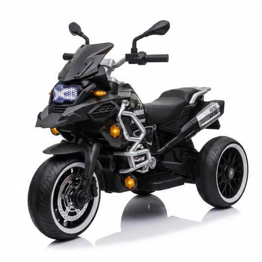 Moto Électrique Enfant 3 Roues 12V – Style Aventure GS1200, Noir