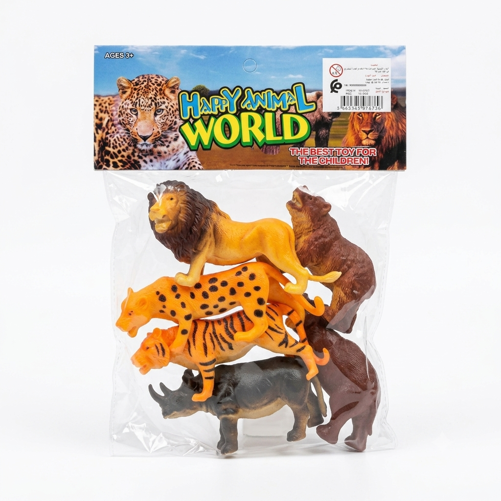 Happy Animal World – Sachet de Figurines Animaux Sauvages