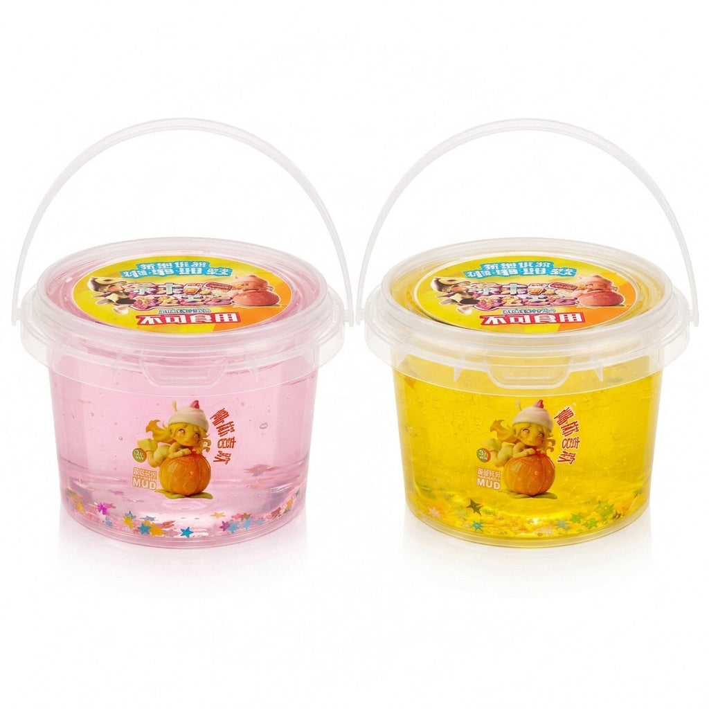 Slime Translucide Pailleté - Pot de Gelée Élastique