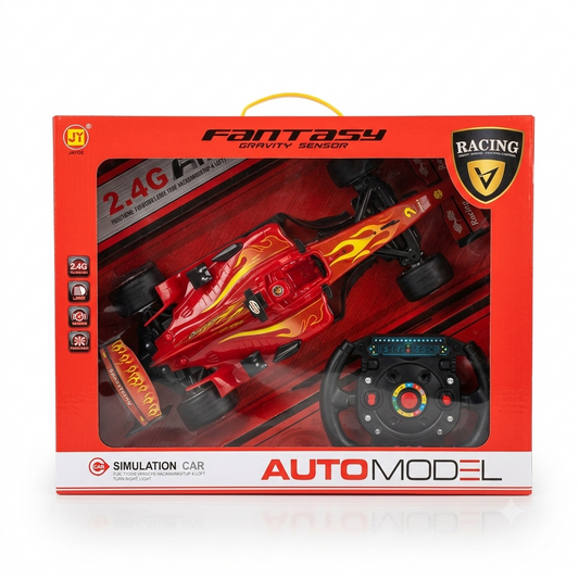 Voiture de Course Fantasy avec Volant Simulation et Effets Sonores