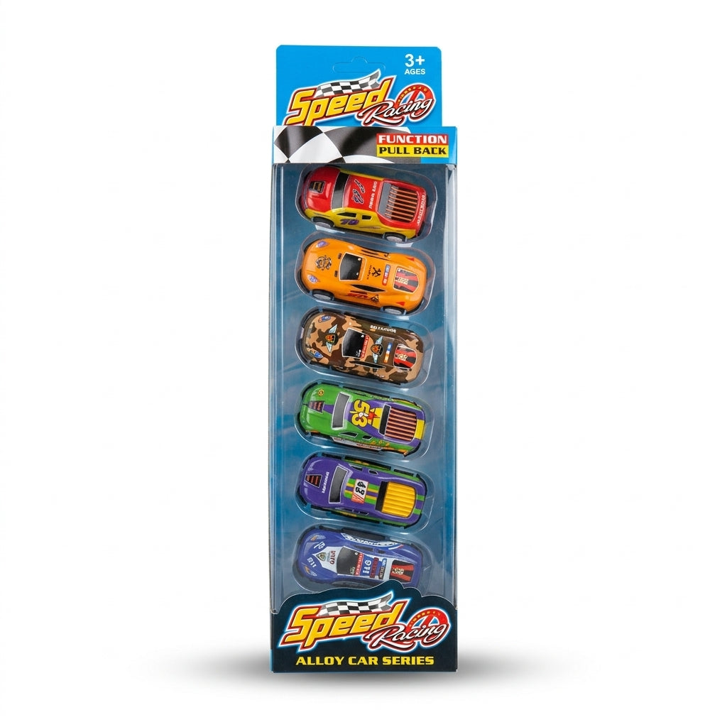 Coffret de 6 Voitures de Course en Alliage – Speed Alloy Car Series