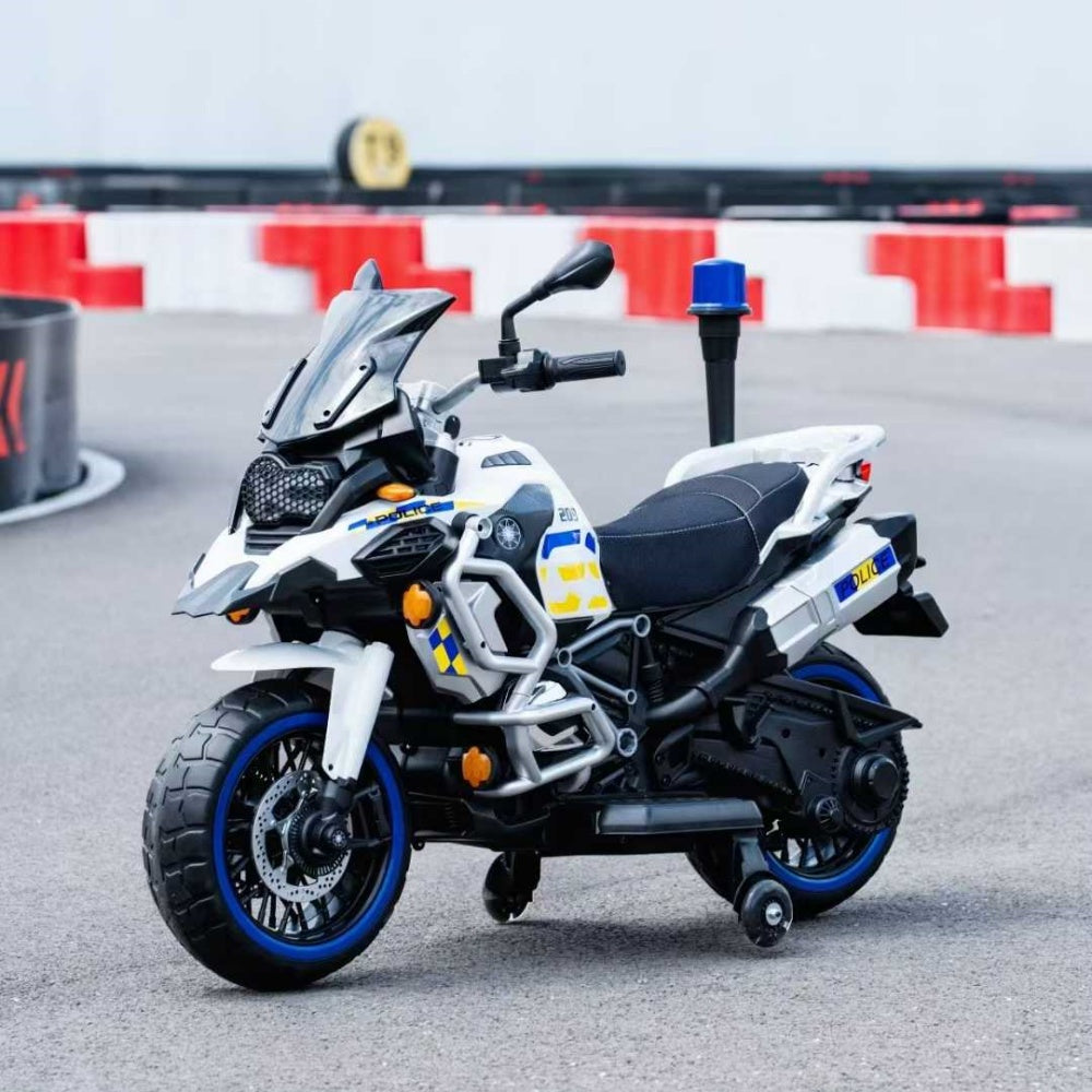Moto Électrique Enfant Style Police GS 12V – Roues Stabilisatrices