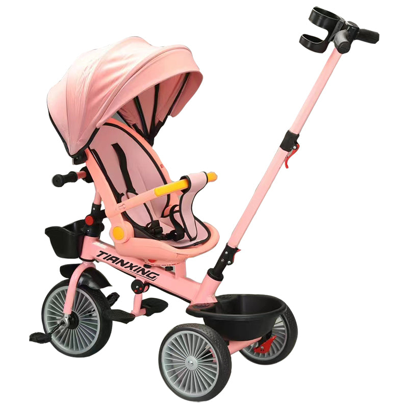 Vélo Tricycle 4 en 1 pour Enfants avec Parasol Réglable