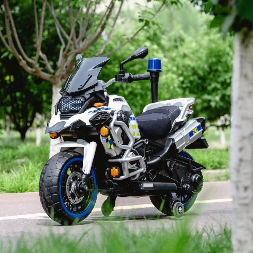Moto Électrique Enfant Style Police GS 12V – Roues Stabilisatrices