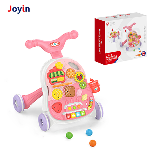 Trotteur Bébé 2 en 1 avec Table d’Activités