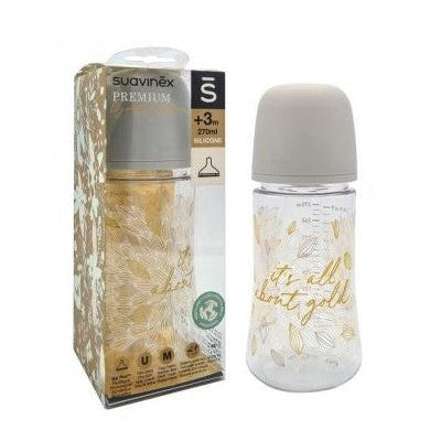 Biberon Suavinex Tétine SX Pro – Gris – Débit Moyen (M)