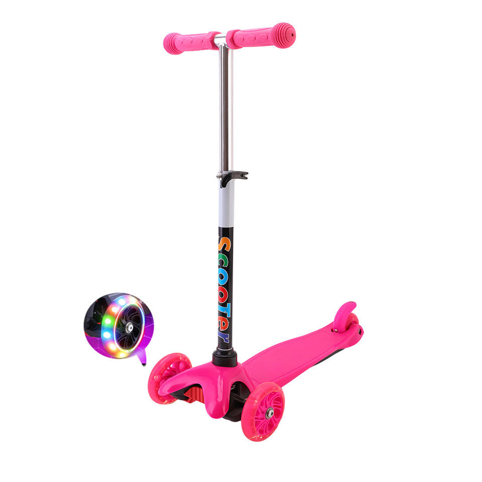 Trottinette Enfant 3 Roues LED – Guidon Réglable – Roues Lumineuses