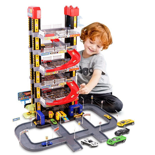 Train de Construction – Circuit Voitures de Course à Fente Électrique