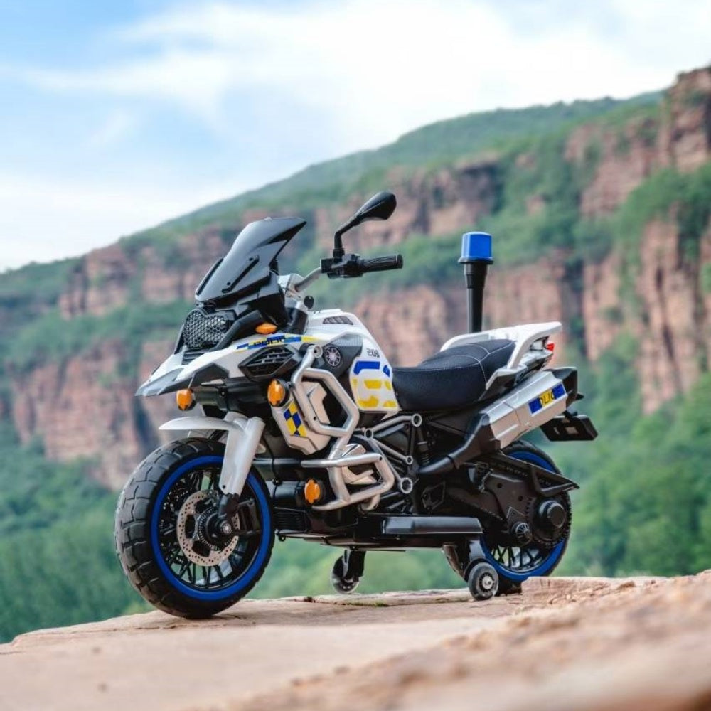 Moto Électrique Enfant Style Police GS 12V – Roues Stabilisatrices
