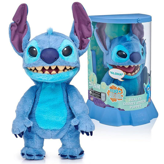 Real FX Disney Stitch – Peluche Animatronique 1ʳᵉ Édition (46 cm) – 100+ Actions & Sons, Ultra Réaliste, Certificat Inclus