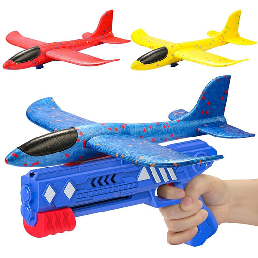 Avions Planeurs en Polystyrène avec Lanceur Catapulte (Avions + 1 Pistolet)