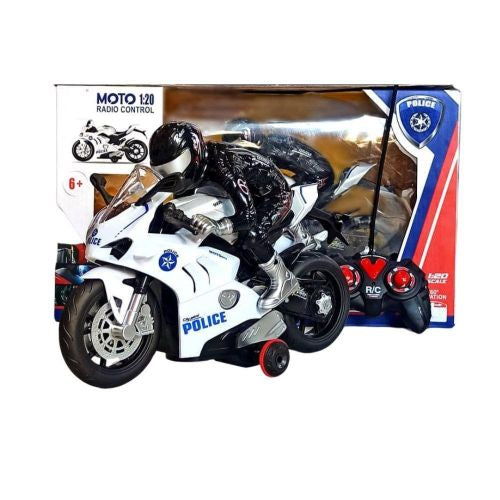 Moto Sport Police R/C 360° – Moto télécommandée avec sons et lumières