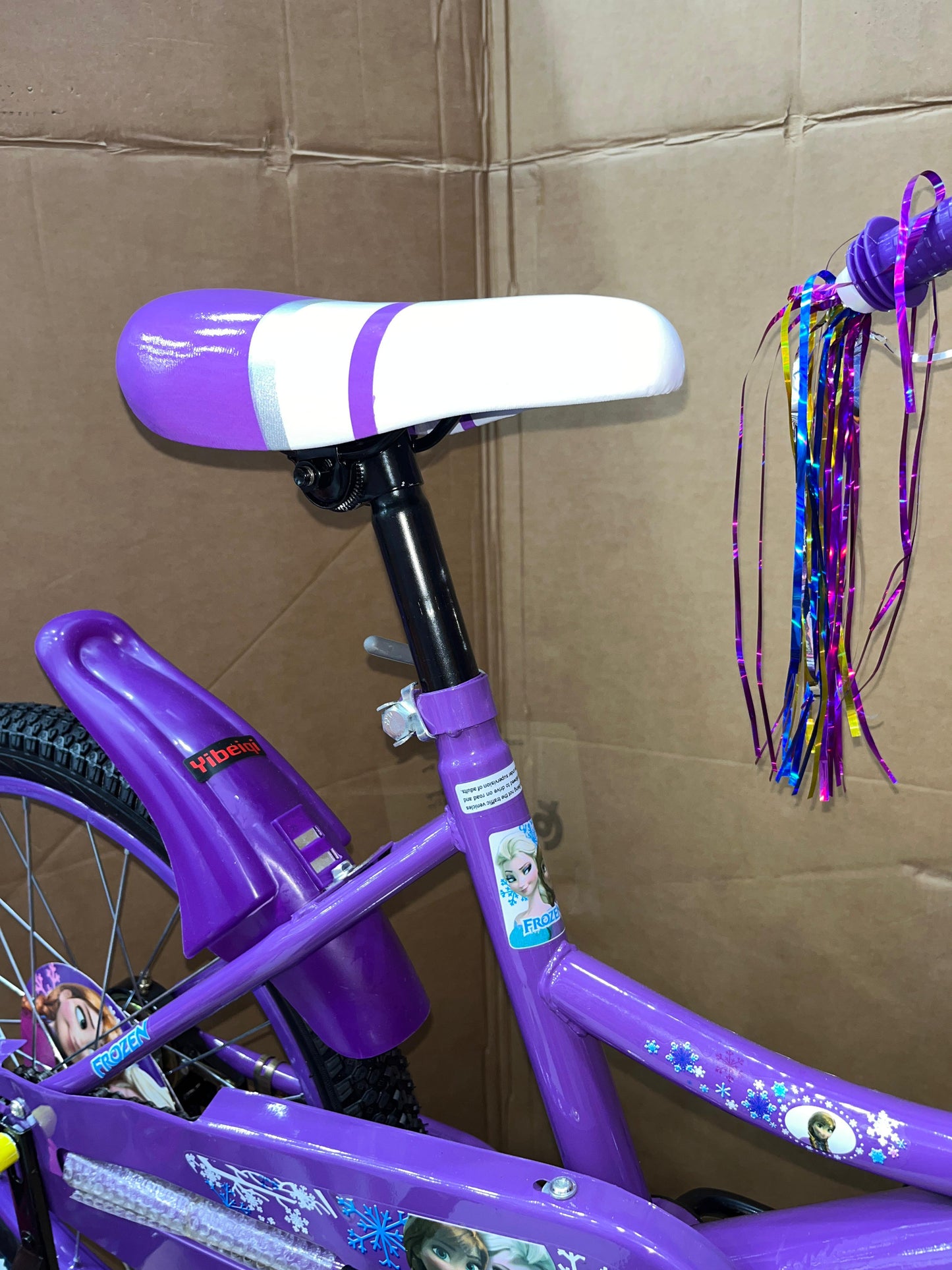 Vélo Frozen – Mauve avec Panier & Roues Stabilisatrices - 3 ans à +10 ans