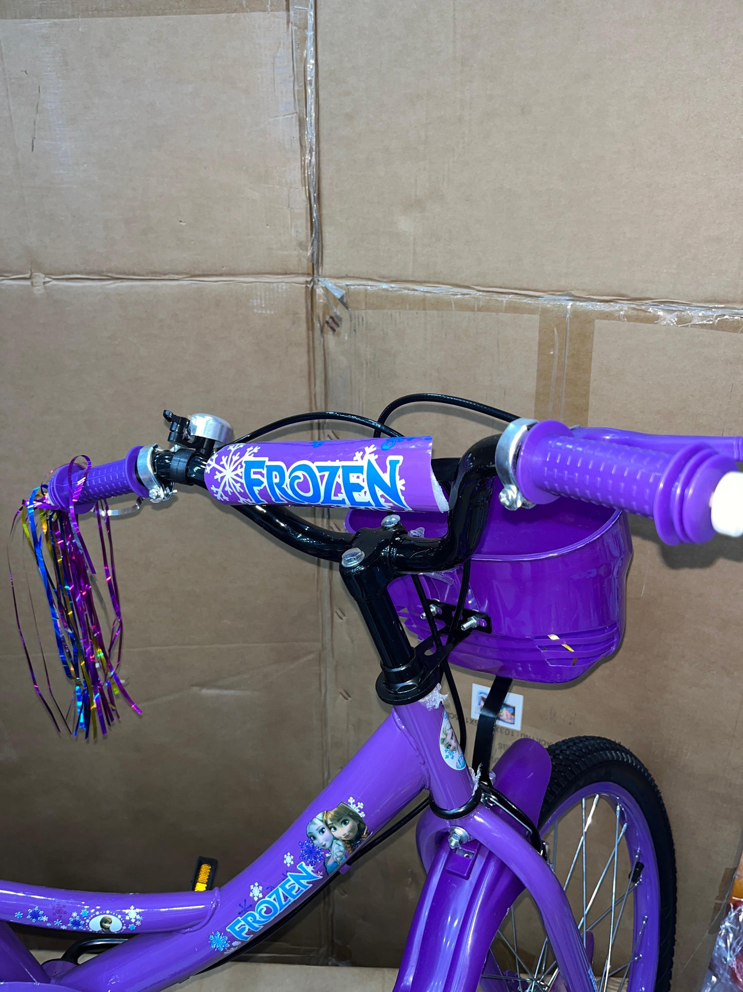 Vélo Frozen – Mauve avec Panier & Roues Stabilisatrices - 3 ans à +10 ans