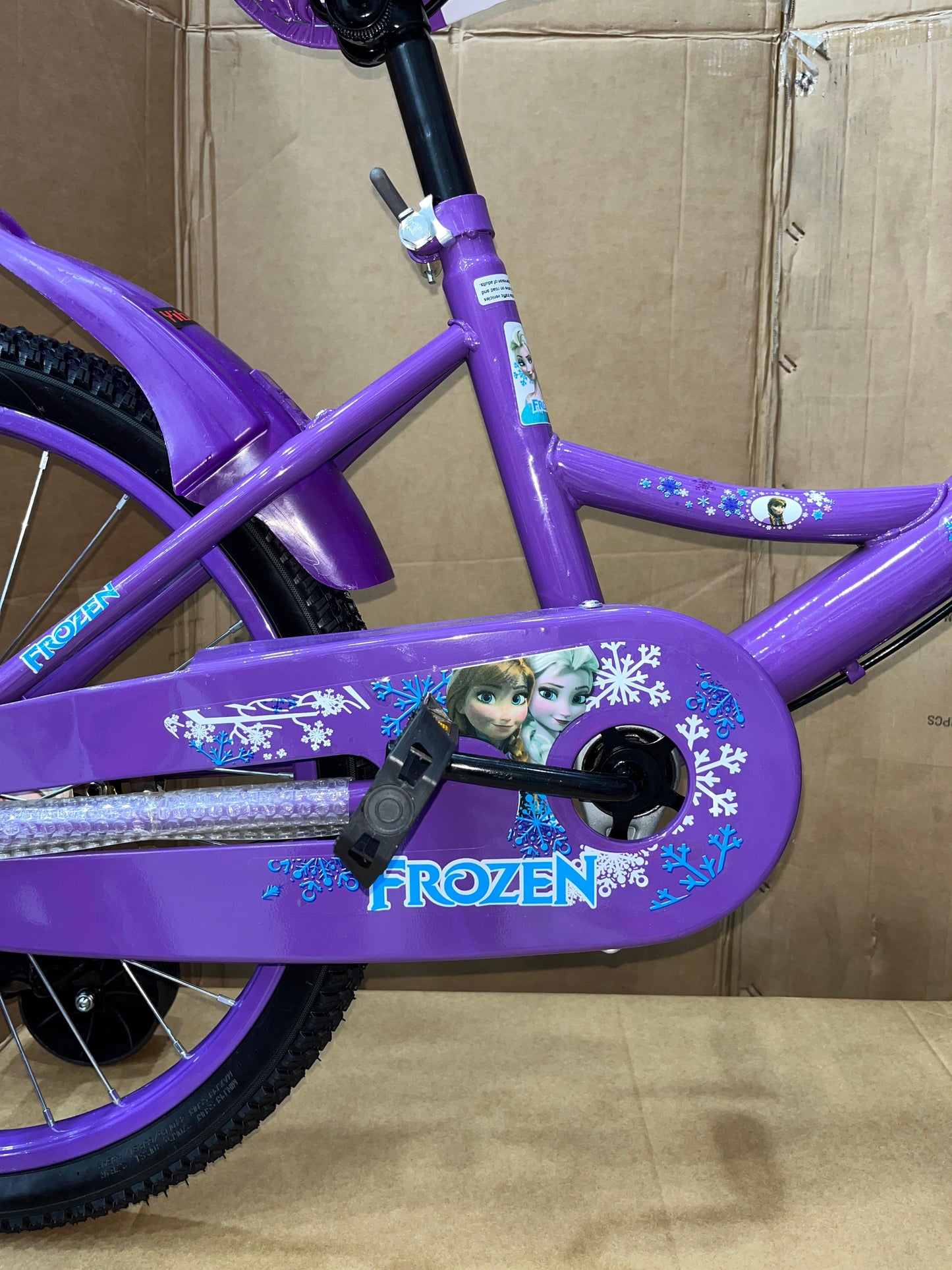 Vélo Frozen – Mauve avec Panier & Roues Stabilisatrices - 3 ans à +10 ans