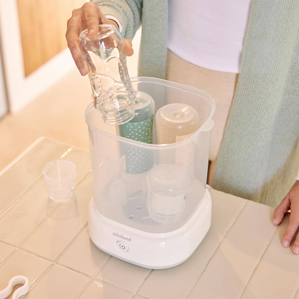 Miniland Mini steamy - Stérilisateur blanc de grande capacité