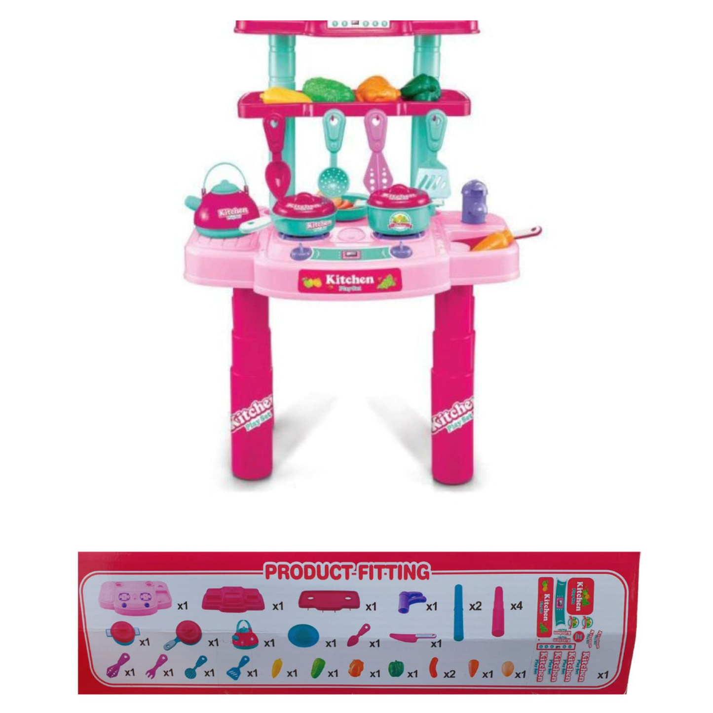 Kitchen Play Set – Ensemble Complet avec 29 Pièces