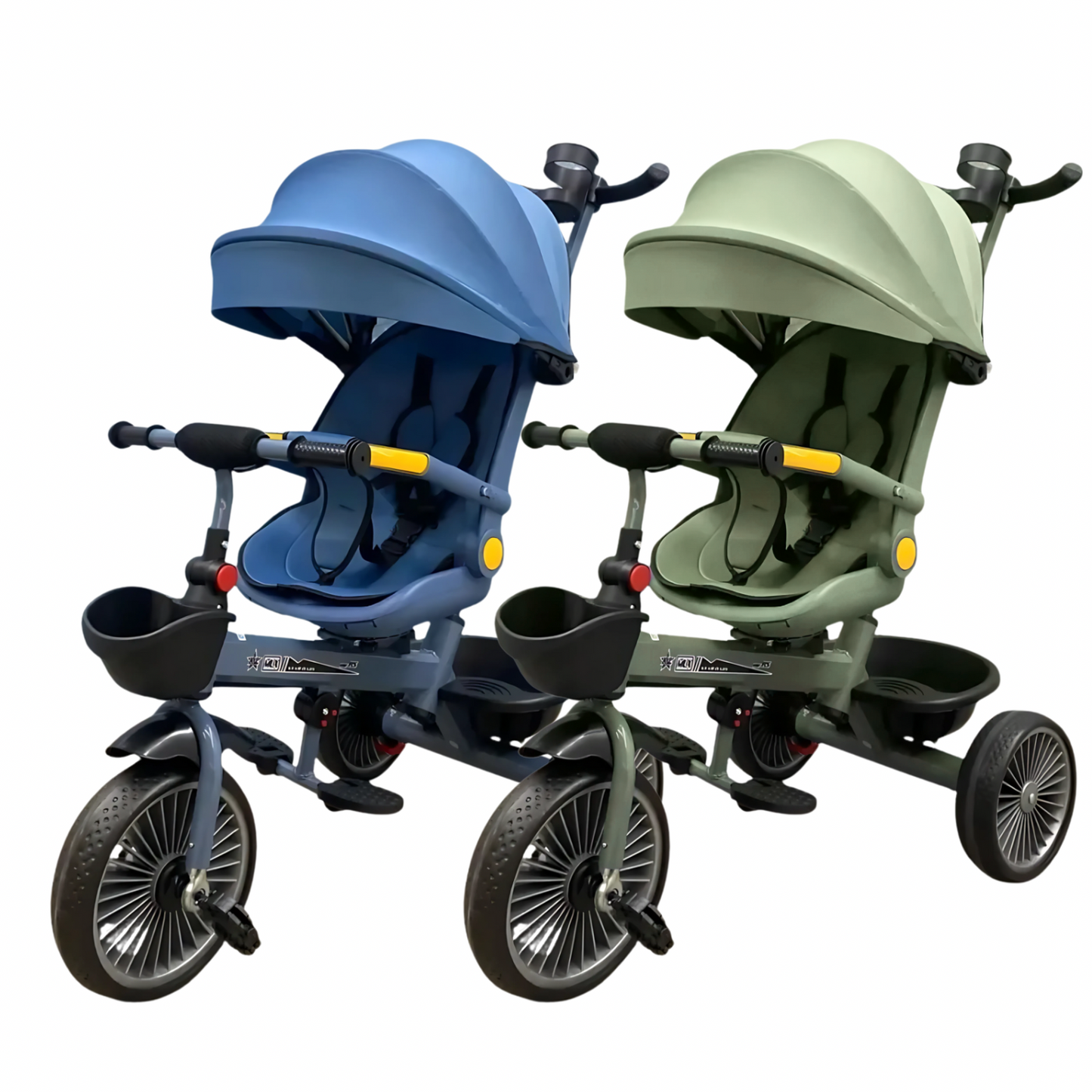 Tricycle évolutif avec Parasol et Canopy - Vert ou Bleu