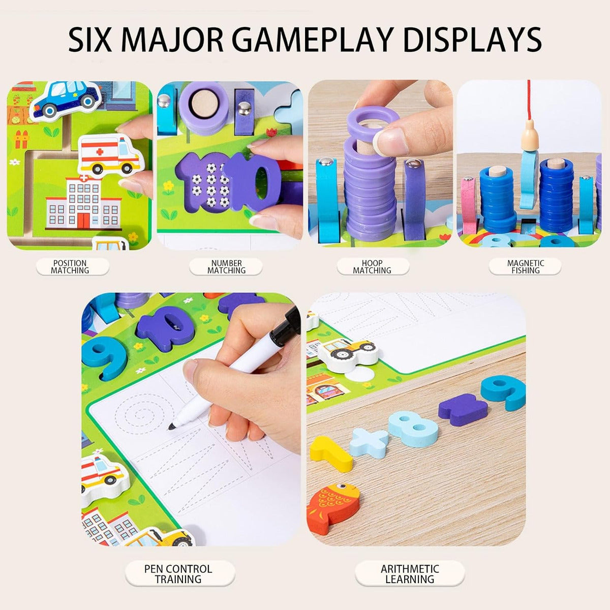 Tableau Éducatif en Bois – Modèle Trafic avec Chiffres et Magnets