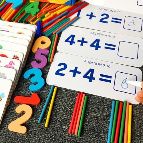 Jeu Montessori de Mathématiques – Bâtons de Comptage et Blocs Numériques