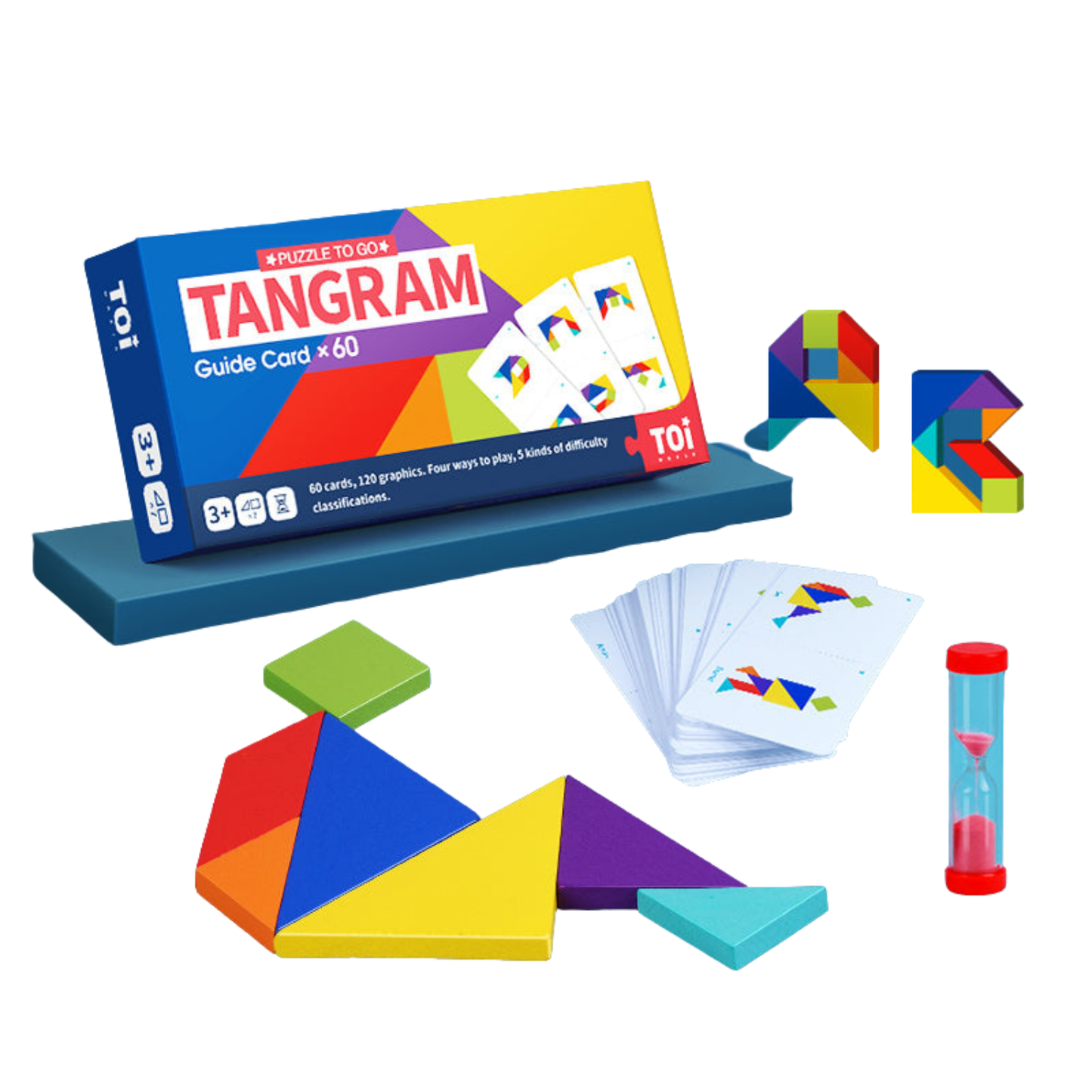 Jeu de Tangram Coloré – Cartes Défis, Puzzle Éducatif