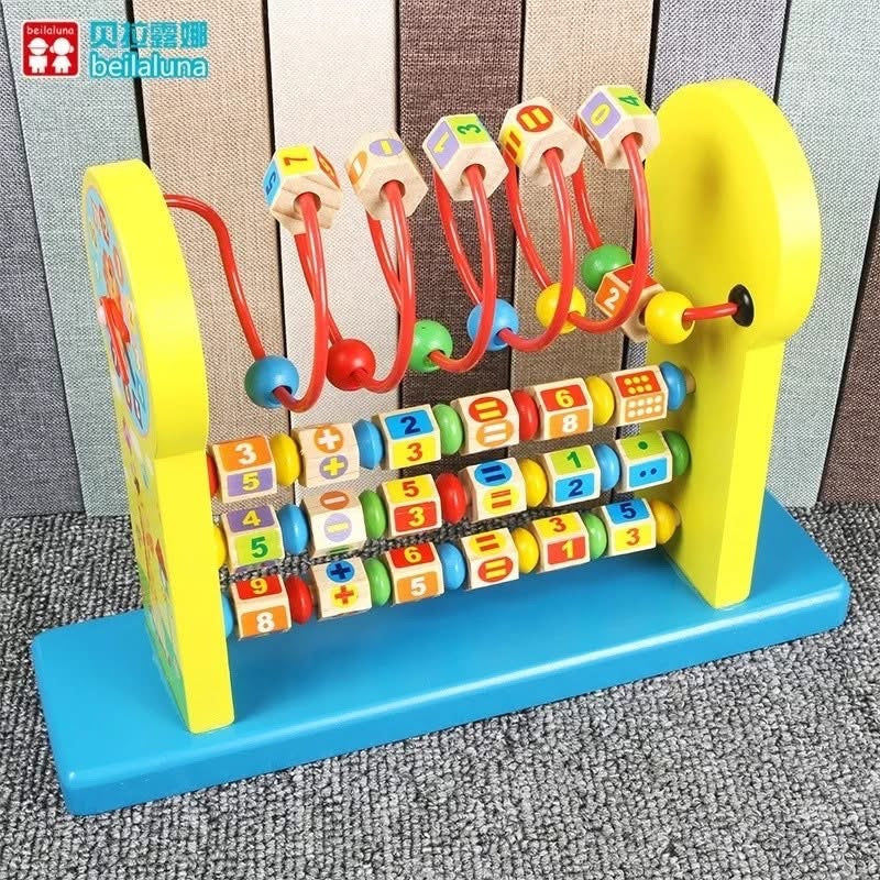 Abacus et Rouleaux d’apprentissage pour Enfants en Bois (36 mois+)