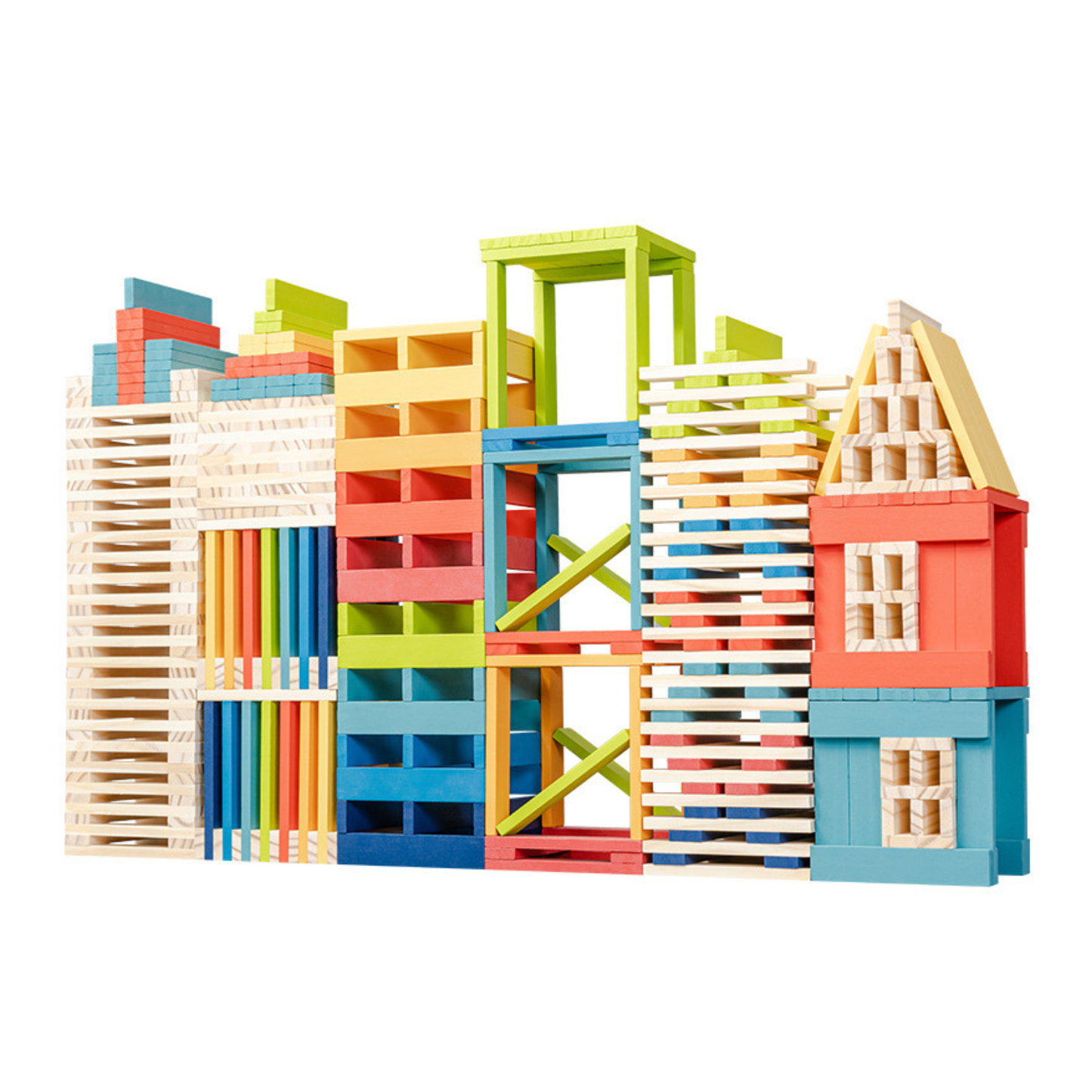 Citiblocs – Coffret de 100 blocs de construction en bois (36 mois+)