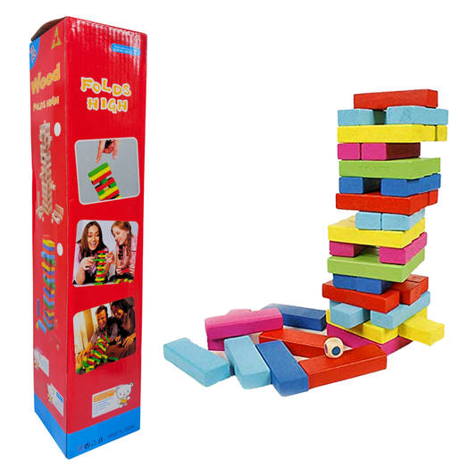 Jeu d’empilement en Bois – Blocs Colorés “Folds High”