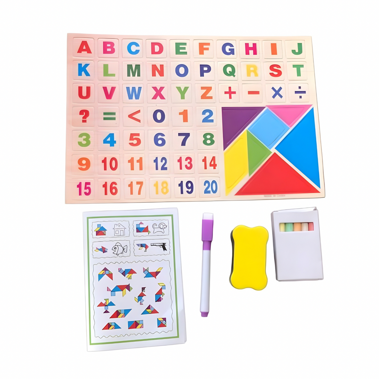 Tableau Éducatif Double Face en Bois – Ardoise & Tableau Magnétique