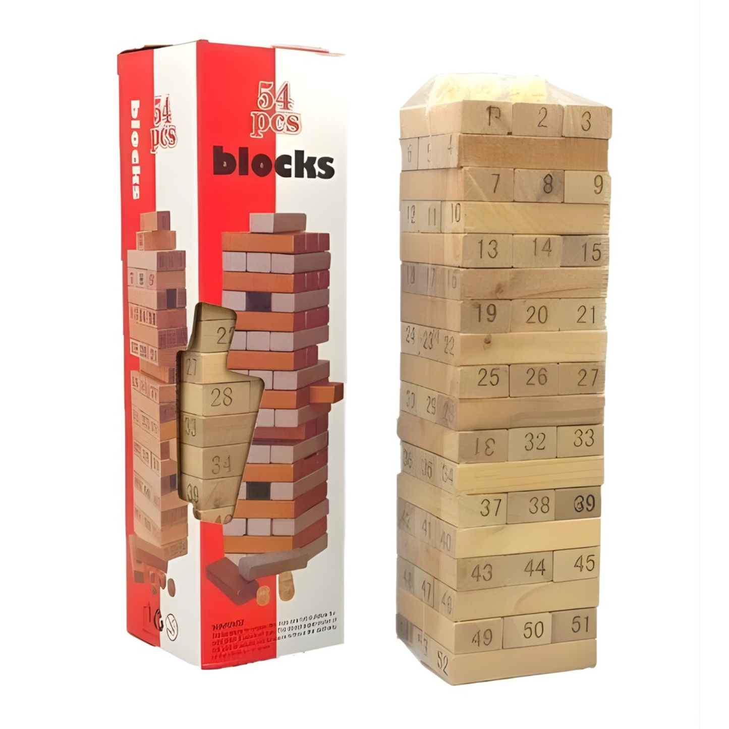 Jeu d’Empilement Blocks – 54 Pièces (Livraison GRATUITE)