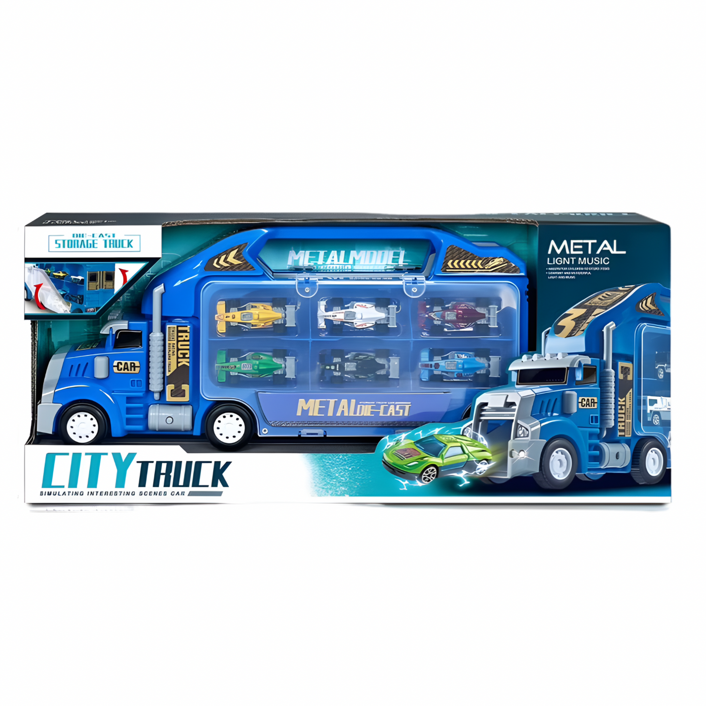 City Parking – Camion de Rangement avec Lumières, Musique et Éjection