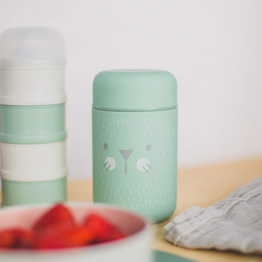 Suavinex – Thermos Bébé 400 ml en Acier Inoxydable | Vert | Hermétique & Isotherme