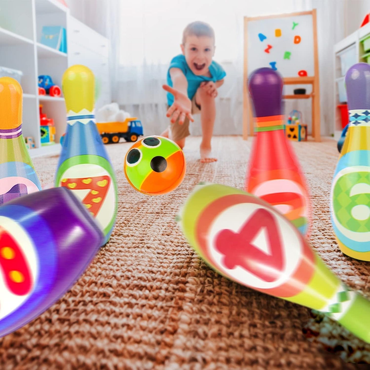 Set de Bowling Éducatif EVA – 6 Quilles et 1 Balle pour Enfants