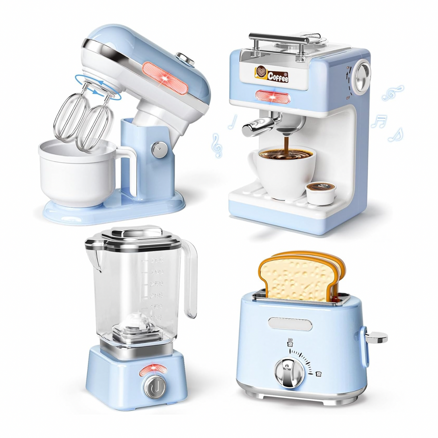 Kit Cuisine Enfant – Cafetière, Mixeur, Batteur Grille-Pain