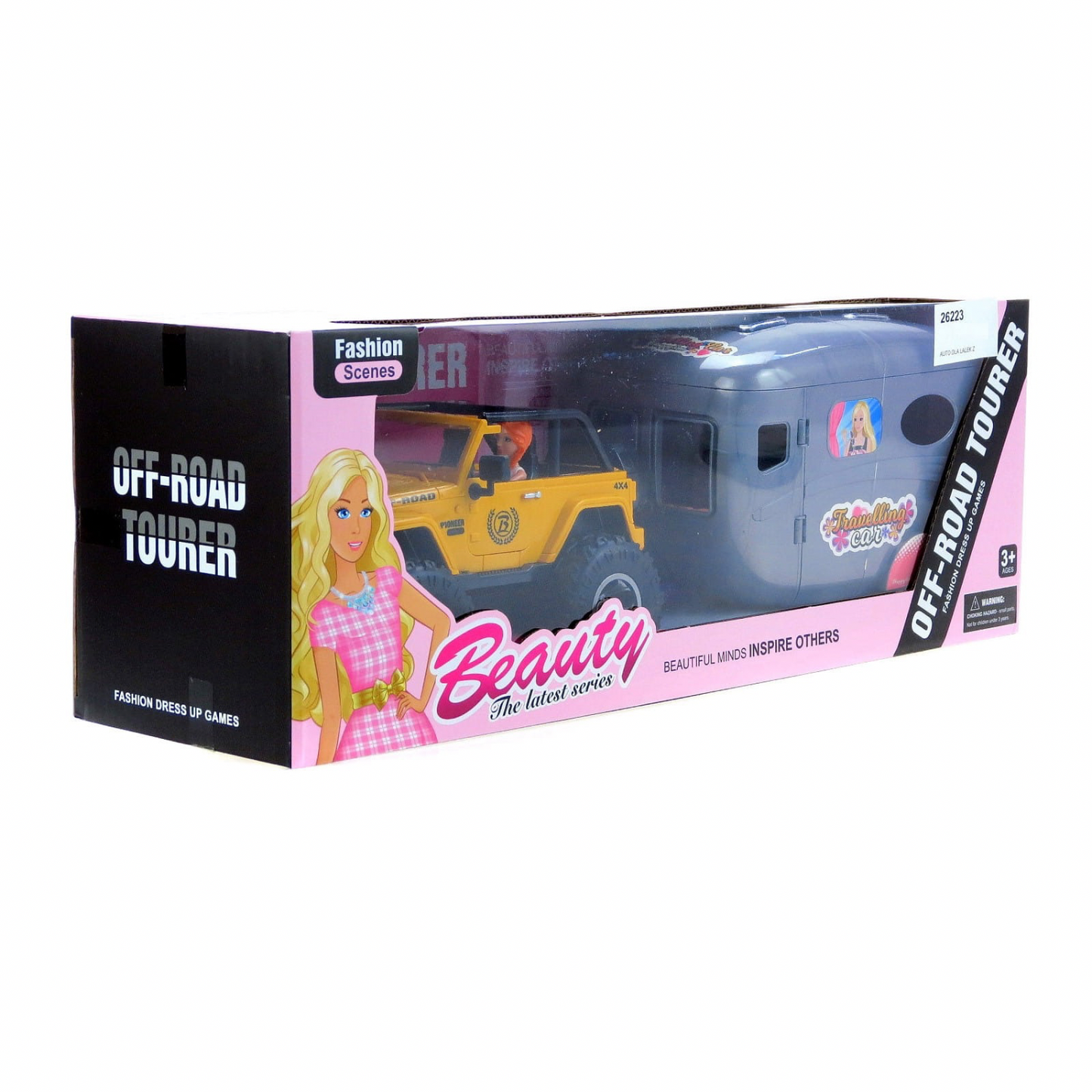 Voiture de Poupée  – Jeep Wrangler avec Remorque