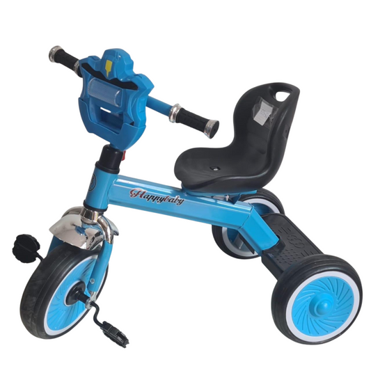 Tricycle Enfant “Happybaby” – Bleu avec Guidon décor