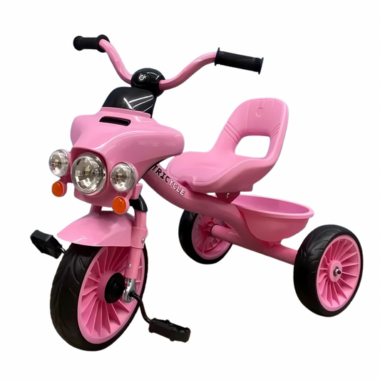 Tricycle Moto avec Phares - Rose