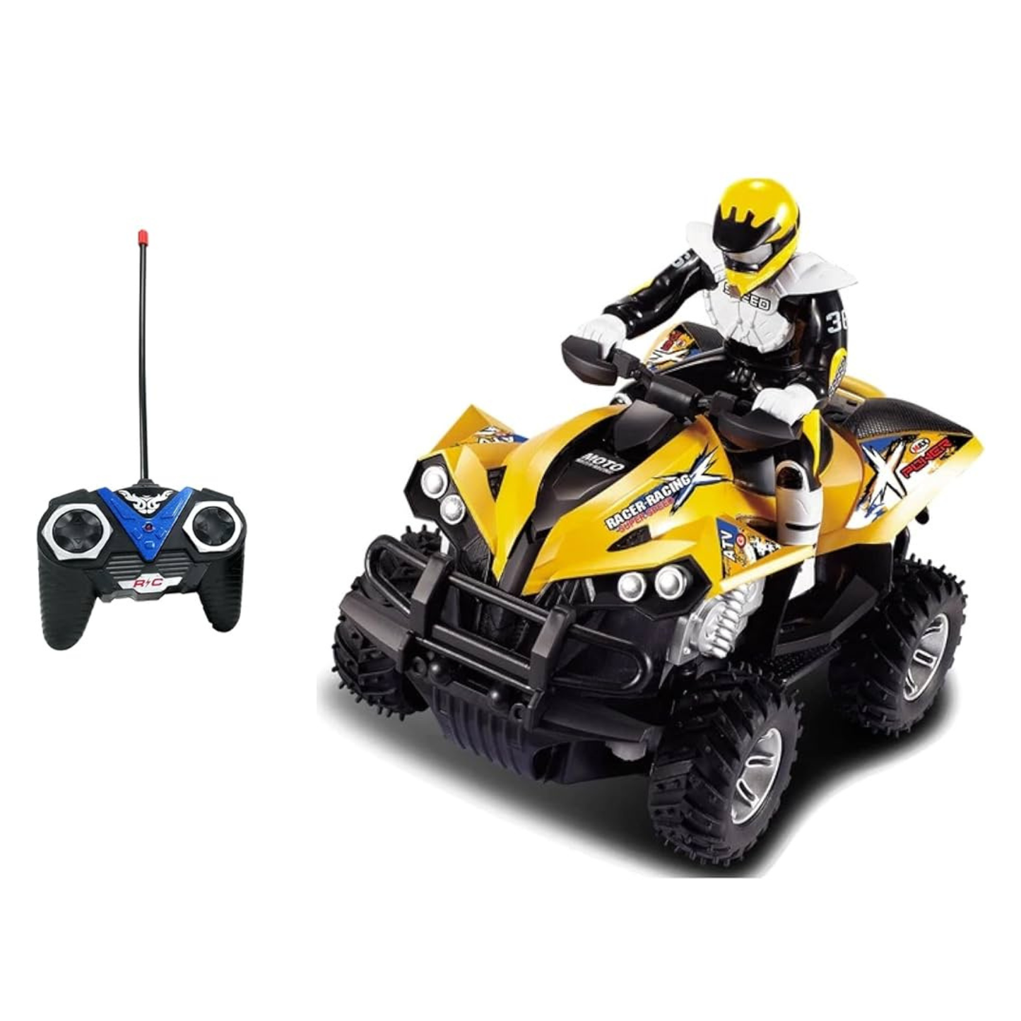 Quad Télécommandé 4x4 avec Pilote – Super Quad Cross R/C Échelle 1:12