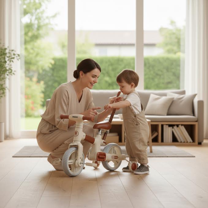 Push & Ride Tricycle – Marron