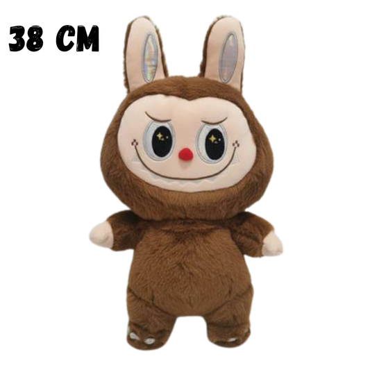 Peluche Labubu 38 cm – Fluffy Fibers Marron