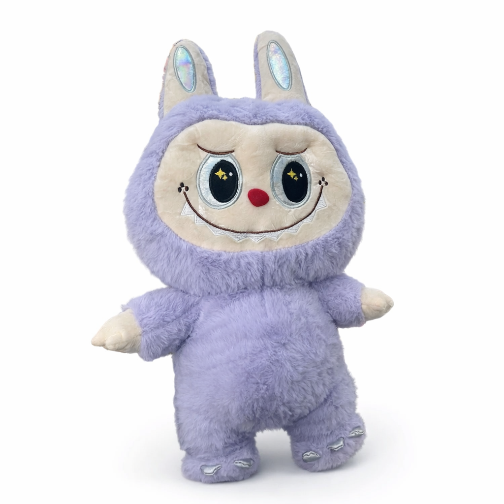 Peluche Labubu 38 cm – Fluffy Fibers Mauve
