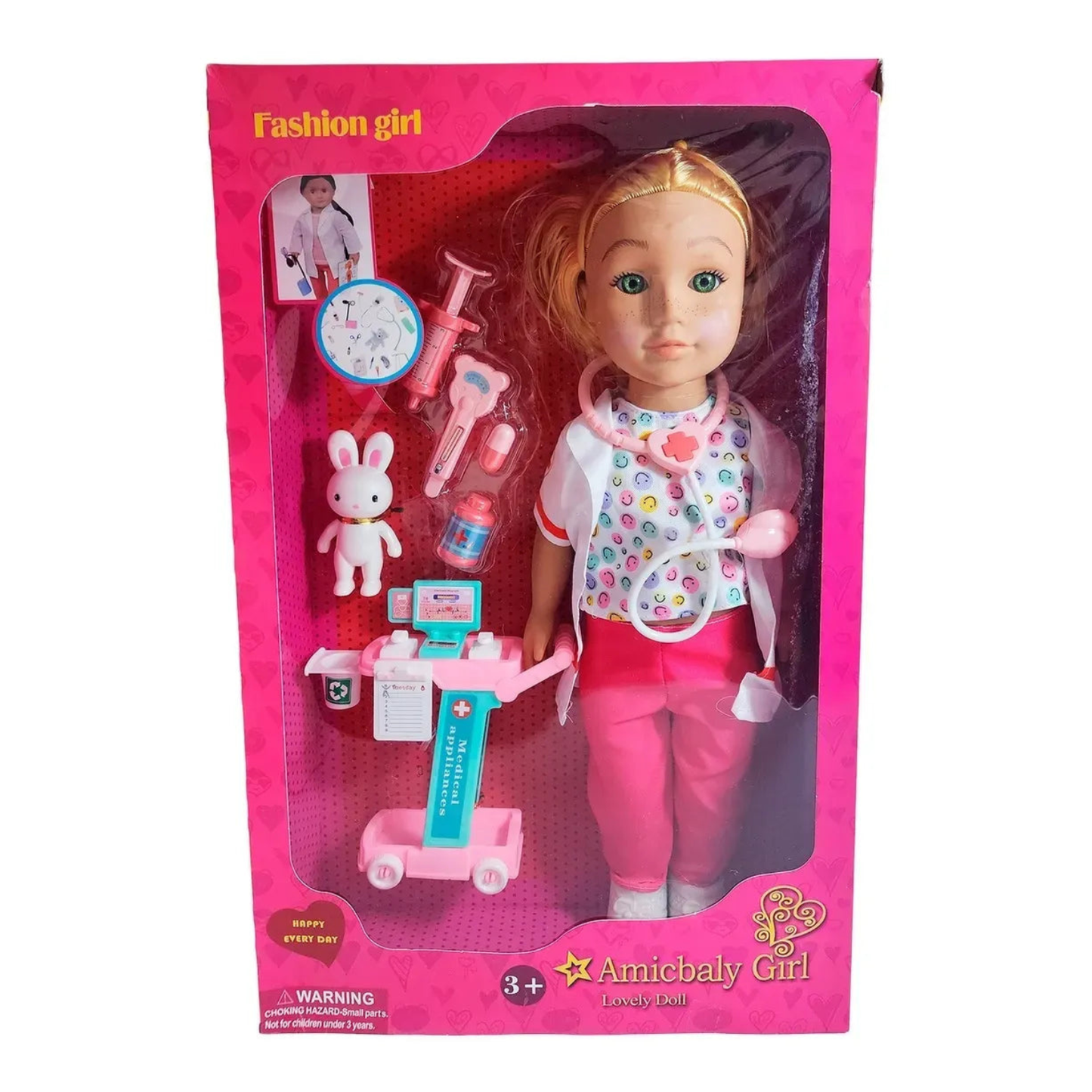 Poupée Docteur avec Blouse et Accessoires Médicaux