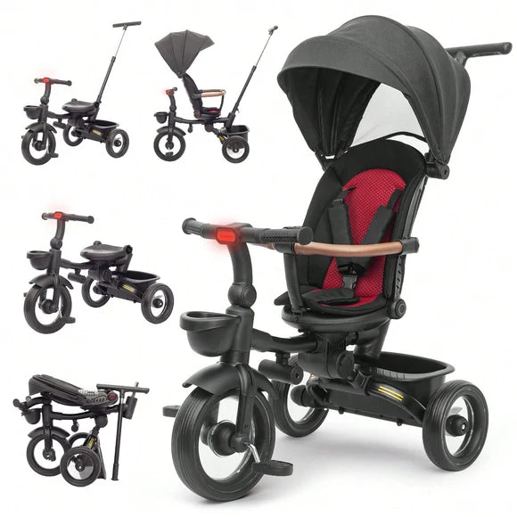 Tricycle Évolutif Tout-Terrain 7-en-1 pour Enfant de 4 mois à 5 ans