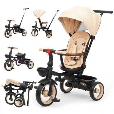 Tricycle Évolutif Tout-Terrain 7-en-1 pour Enfant de 4 mois à 5 ans