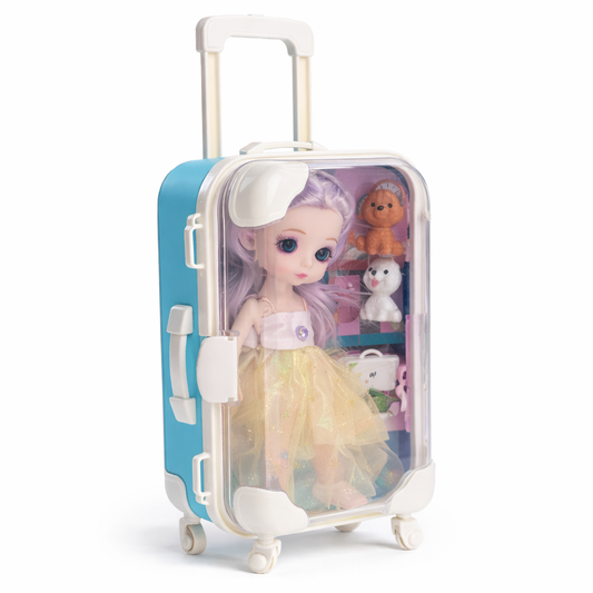 Valise Mini Poupée Princesse avec Accessoires