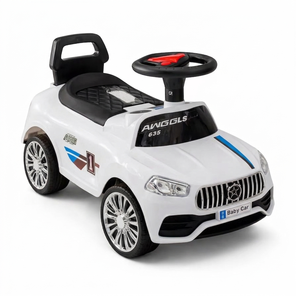 Baby Car – Voiture pour Bébé avec Compartiment et Klaxon - Blanc