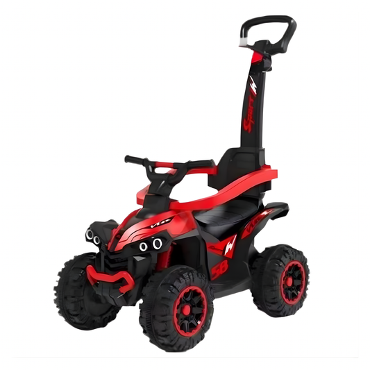 Baby Car Quad avec Poignée et Barre de sécurité - Rouge