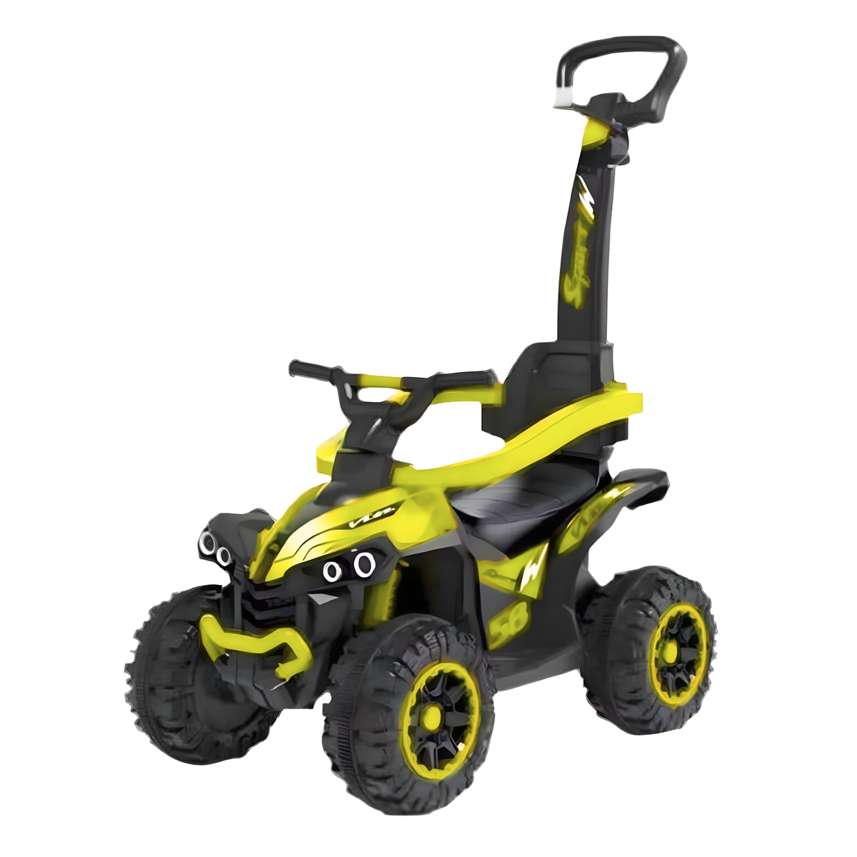 Baby Car Quad avec Poignée et Barre de sécurité - Jaune