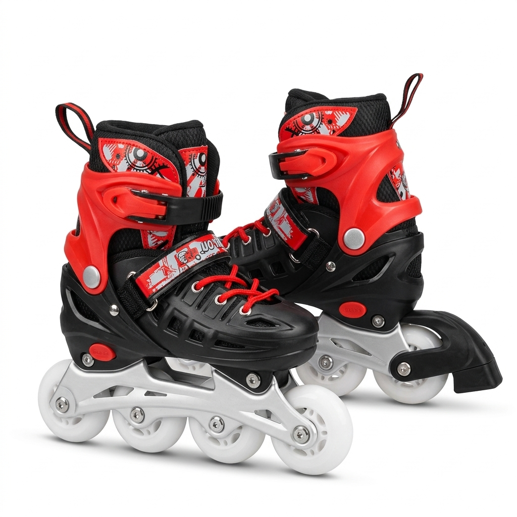Rollers Évolutifs Rouge + Kit de Protection Complet