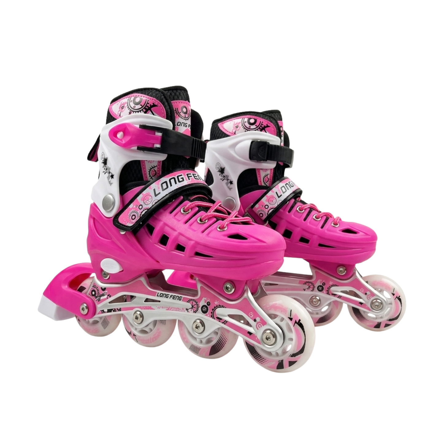 Rollers Évolutifs Rose + Kit de Protection Complet